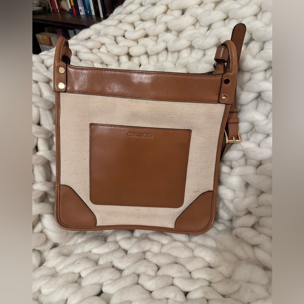 Michael Kors leather & canvas cross body bag